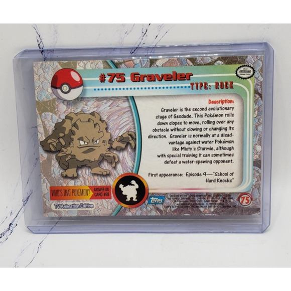 Topps Pokemon Holo Graveler #75 TV Animation Edition 1999 - Picture 2 of 4
